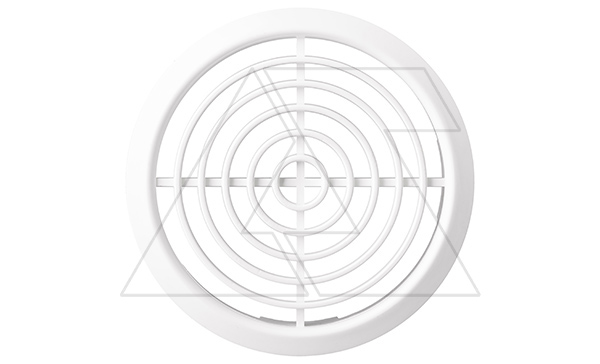 Решетка вентиляционная мебельная круглая для отверстия Ø70мм, внешний Ø81мм пластик, белый