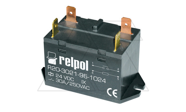 Реле R20-3022-96-1012, 2NO, 25А(250VAC), 12VDC, монтаж для плоских разъемов FASTON 250, IP50