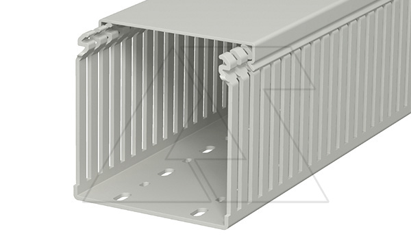 Перфокороб LKV 100100, органайзер для шкафов, 100 x 100 мм (глубина х ширина крышки), L=2000мм, RAL 7030 серый