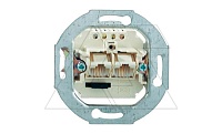 Basic 55 - Розетка компьютерная двойная 2хRJ-45 UTP, Cat.5E, 2 гнезда, 2х8 контактов (шато-черный, лицевая панель, блистер)