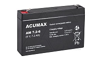 Батарея аккумуляторная Acumax AM7.2-6, T1, 6V/7.2Ah, 94(100)x151x34 HxLxW, 1.1kg, 6-9 лет