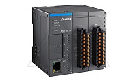Программируемый логический контроллер AS218TX-A, 8DI, 6TO(NPN), 2AI, 2AO, 24VDC, 64K шагов, 2xRS485, USB, microSD, CANopen, Ethernet