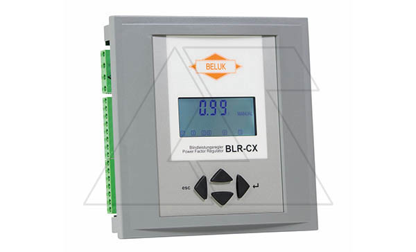 Регулятор BLR-ACX (ACX06R), 6 ступеней, измерение THDU, Umin/Umax, TTL интерфейс, аварийный контакт, подкл. датчика °C, 90_550VAC, фронт IP50