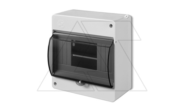Коробка электротехническая для пломбировки MINI S-6, 6M, N/PE 2x 1x16+6x10mm2, дымчатая дверца, 140x130x66mm, IP20