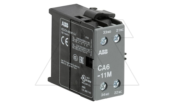 Блок-контакт боковой CA6-11M (1NO+1NC) для B, 4A-AC15 монтаж слева