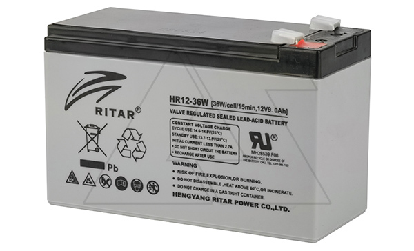 Батарея аккумуляторная Ritar HR12-36W, F2, 12V/9Ah, 94(100)x151x65 HxLxW, 2.45kg, 8 лет
