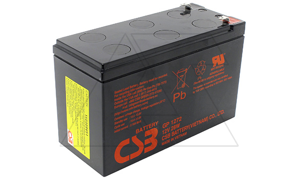 Батарея аккумуляторная CSB GP1272, 28W, F2, 12V/7.2Ah, 94(98)x151x65 HxLxW, 2.1kg, 5 лет