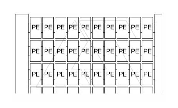 RC610 "PE" Маркировка для клемм шириной 6мм (карта 100шт)