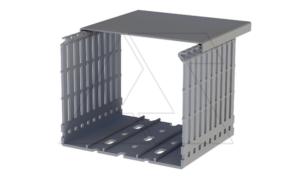 Перфокороб KKD 1201, органайзер для шкафов, 120x100х2000мм (ШxВхД), RAL 7030, серый